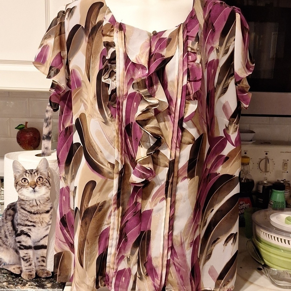 Womens Apt 9 lined cap sleeve plus size blouse 2X